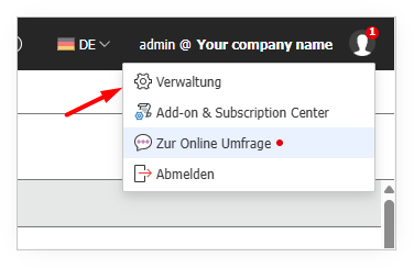 Verwaltung öffnen