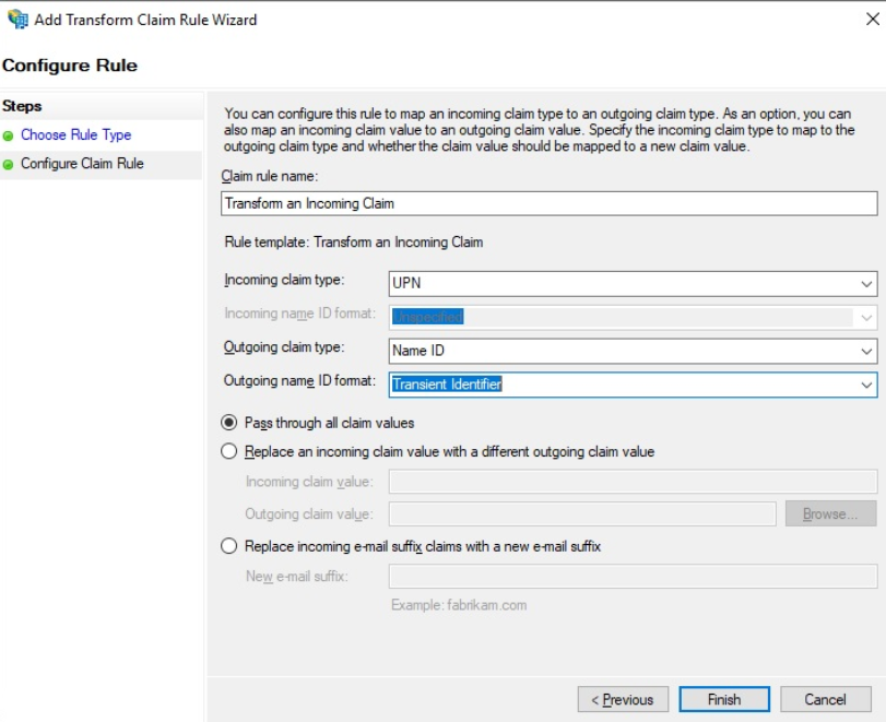 Configure rule