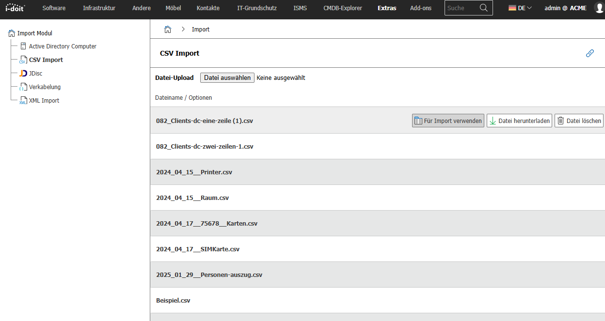CSV für den Import verwenden