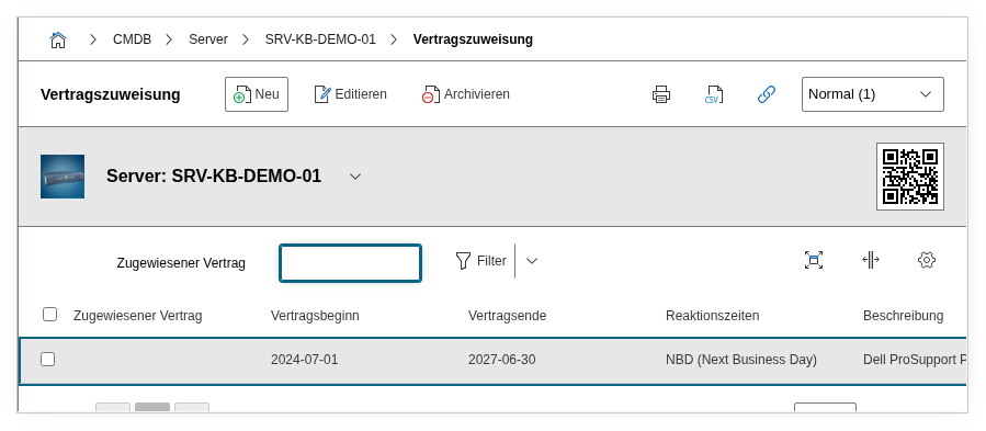 Vertragszuweisung