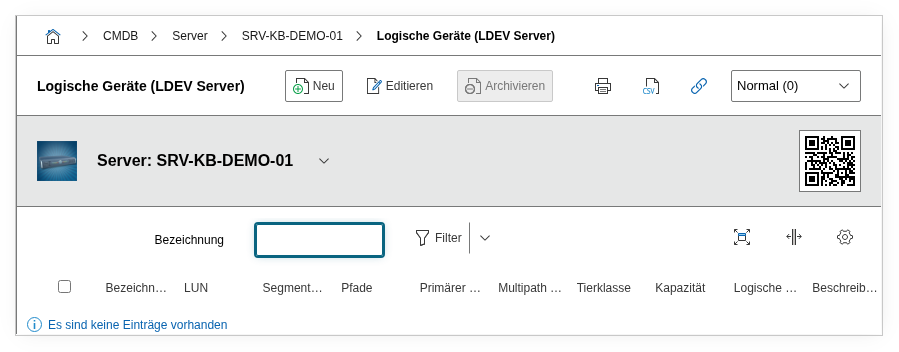 Logische Geräte (LDEV Server)