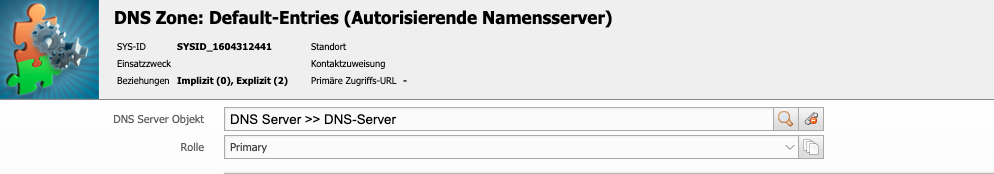 DNS Server Objekt