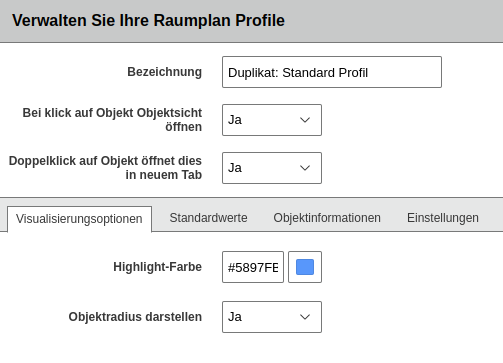 Visualisierungsoptionen