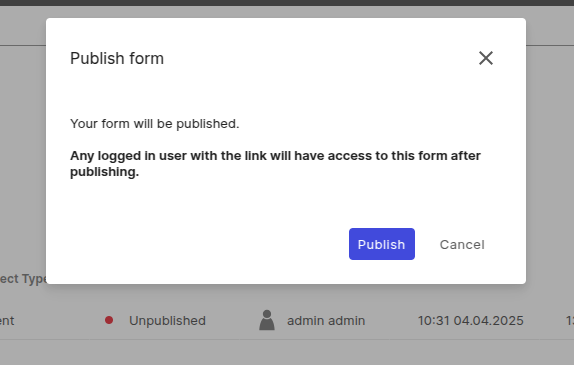 Confirm popup
