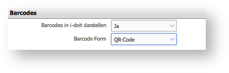 Konfiguration QR-Code oder Barcode