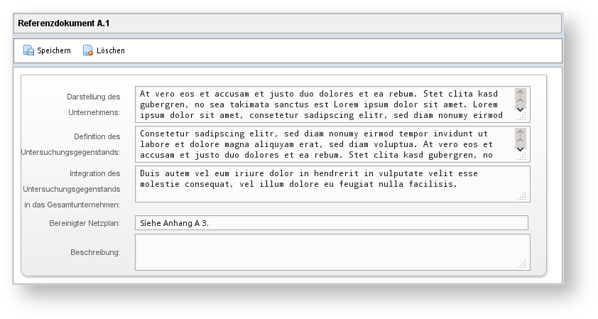 Referenzdokument A.1 bearbeiten
