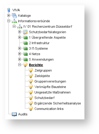 Berichte im Menübaum