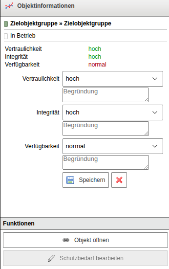 Schutzbedarf bearbeiten
