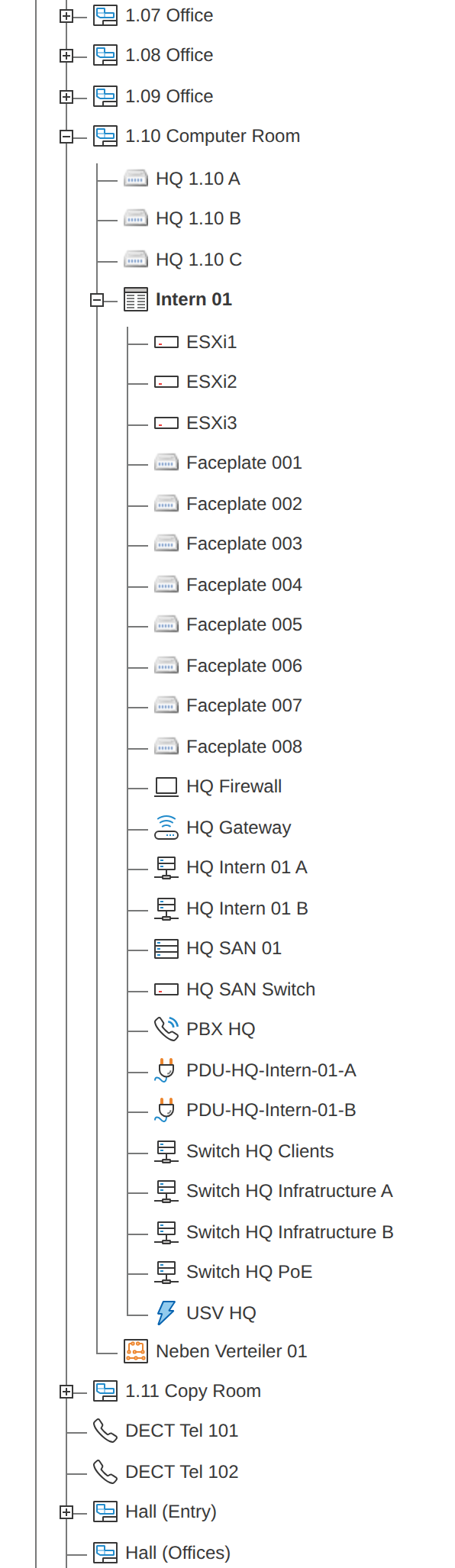 Positioning objects in rack