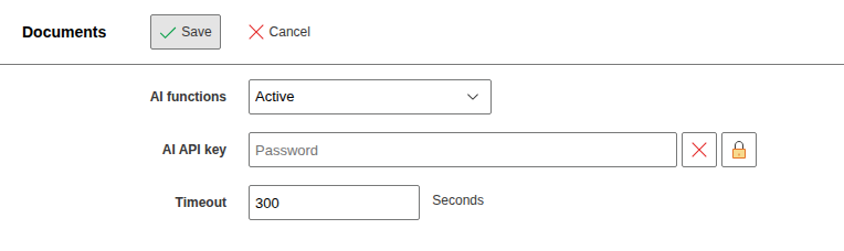 AI functions settings