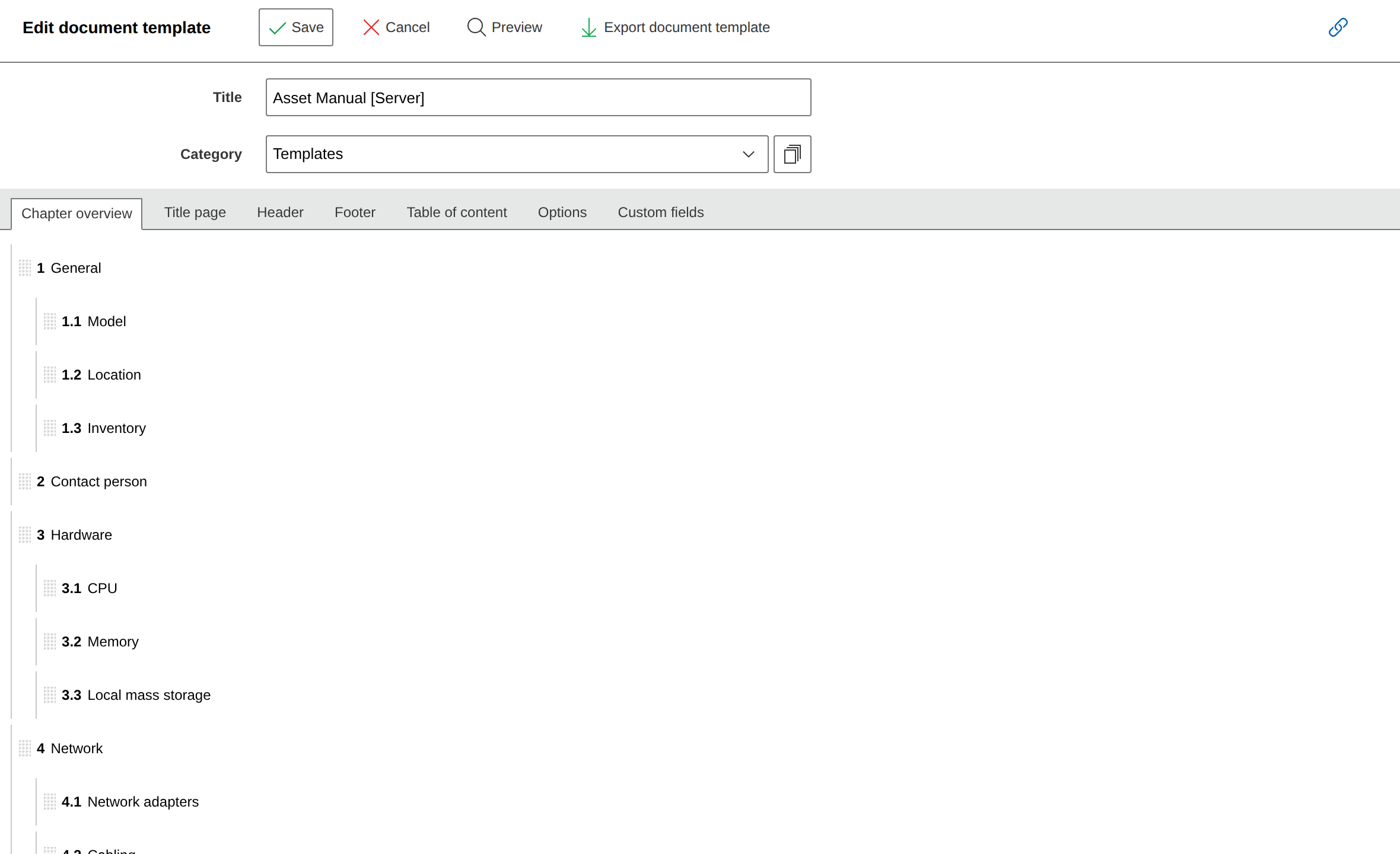 Creating chapters in the document