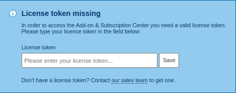 Save license token