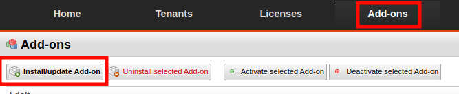 Install via Admin-Center