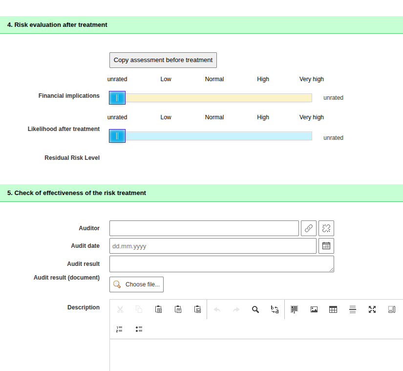 Risk Assessment after Treatment / Residual Risk