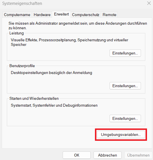 Environment variables