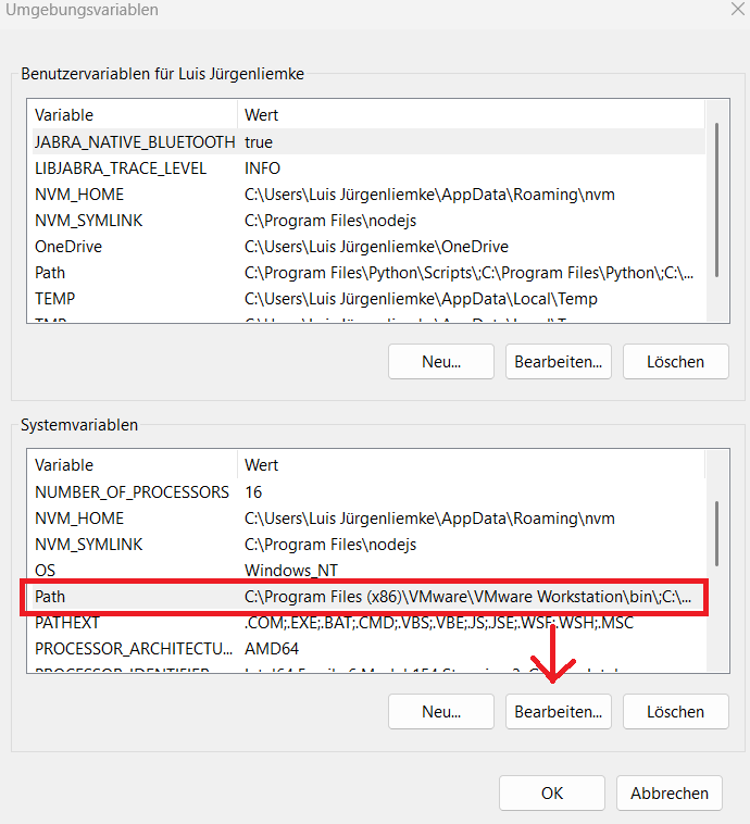Environment variables
